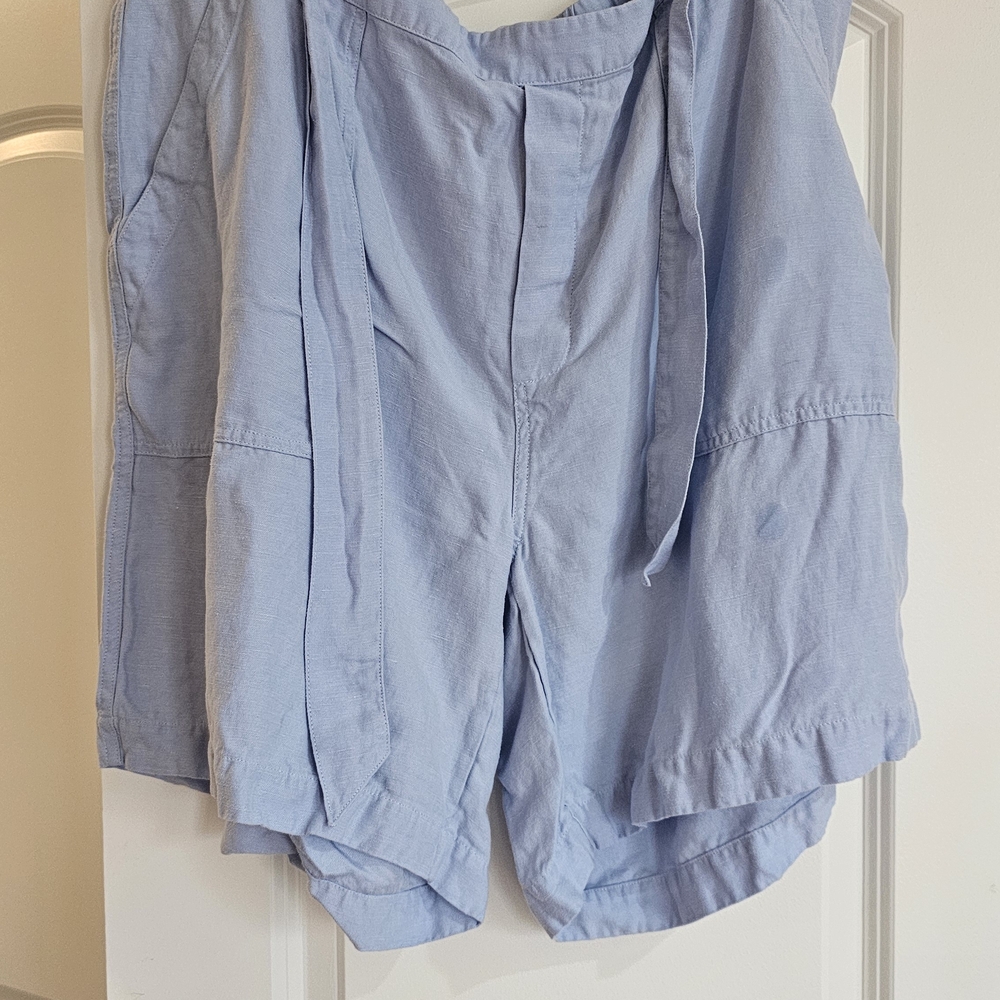 Soft Surroundings Sky Blue Tie-Waist Bermudas